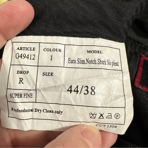 Superlux Super Fine 44/38 Euro Slim Notch Shark No Pleats pants Giorgio Fiorelli - Picture 9 of 10